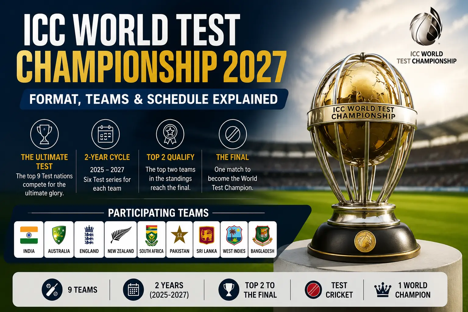 ICC World Test Championship 2027: Format, Teams and Schedule Explained
