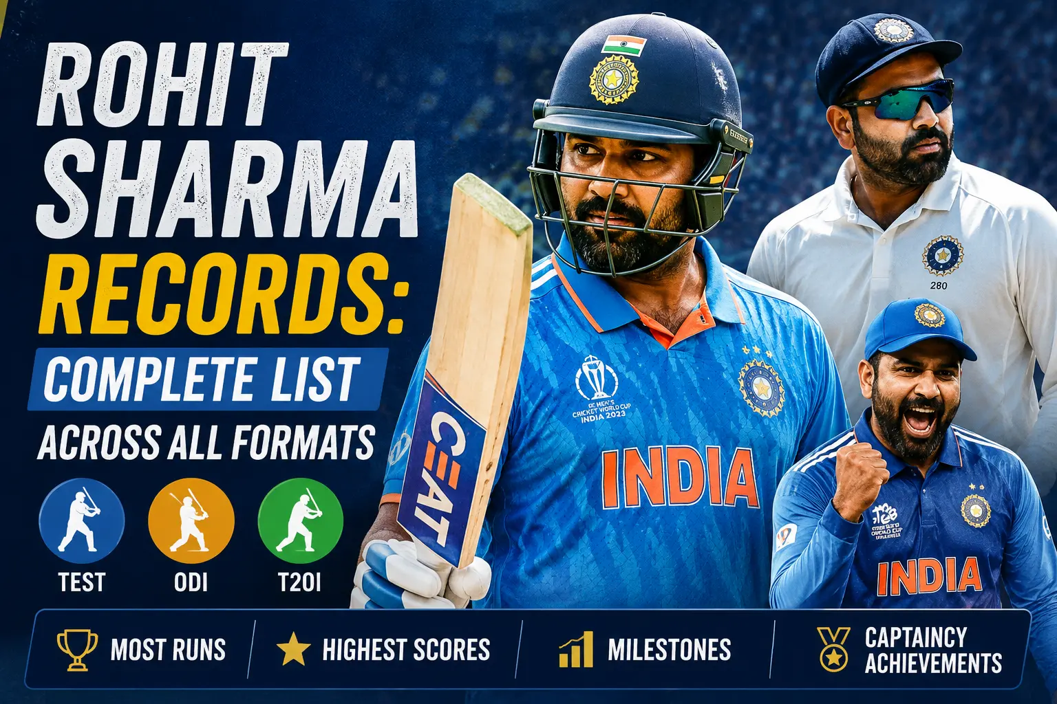 Rohit Sharma Records: Complete List Across All Formats